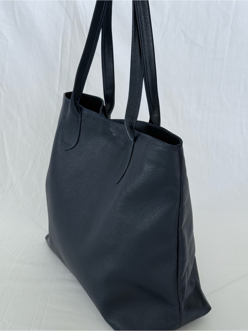 Classic Dark Blue Leather Tote Bag - Ref Liner Everyday Carry - Picture 2 of 9